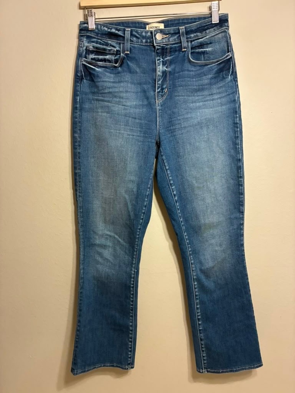 L'AGENCE Mira Ultra High Rise Bootcut cropped Hampton Medium Washed size 28